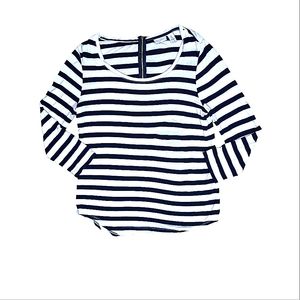 Chico's size 1 striped 1/4th sleeve shirt